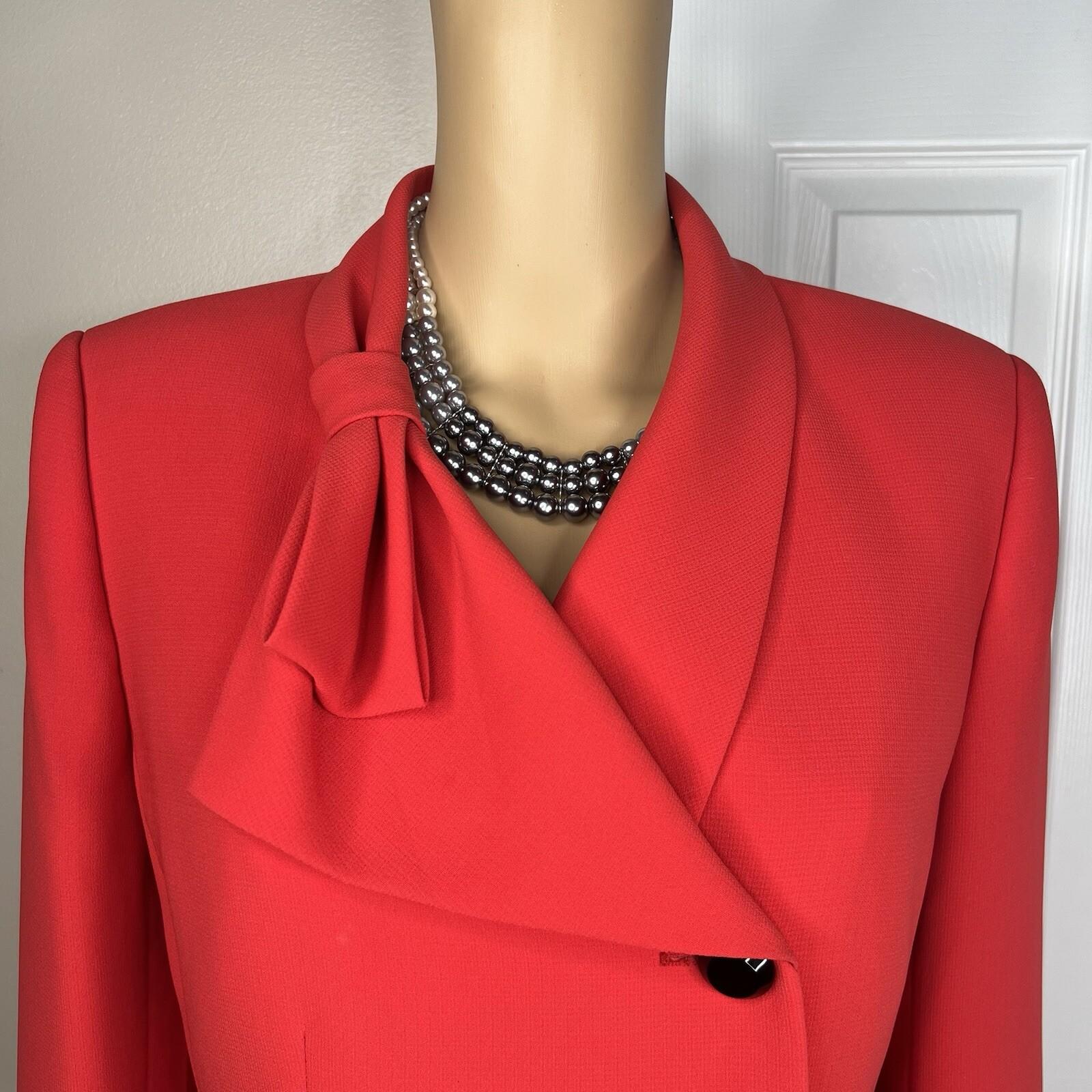 Kasper women Polyester Blazer Size 10 Red Wrap Shawl Collar Cocktail 1PC