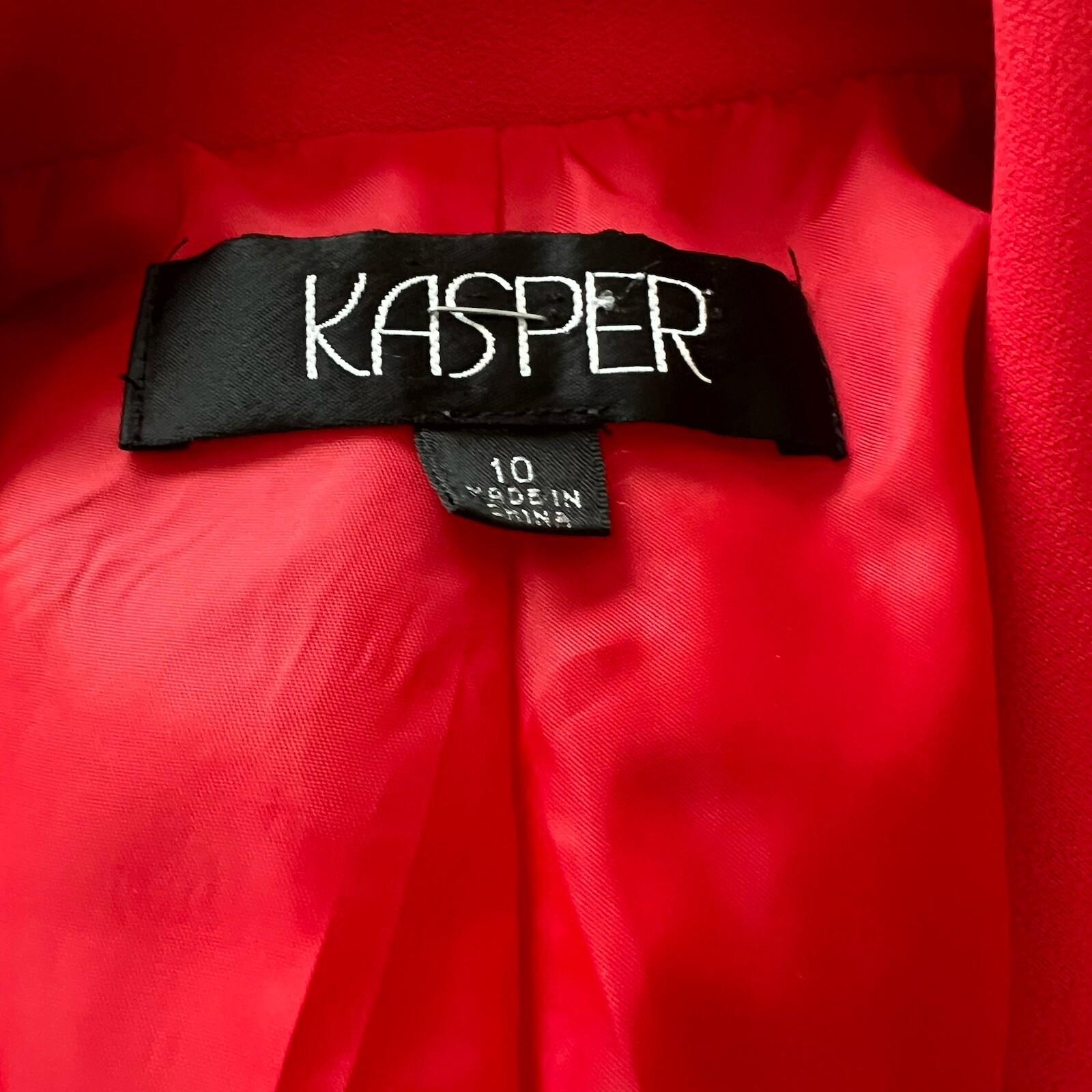 Kasper women Polyester Blazer Size 10 Red Wrap Shawl Collar Cocktail 1PC