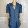Kasper ASL Women Polyester Viscose Skirt Suit Size 10 Blue Short Sleeve 2PC