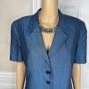 Kasper ASL Women Polyester Viscose Skirt Suit Size 10 Blue Short Sleeve 2PC