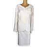 Danillo Women Polyester Skirt Suit Size 18W White Lined Collarless 2PC New