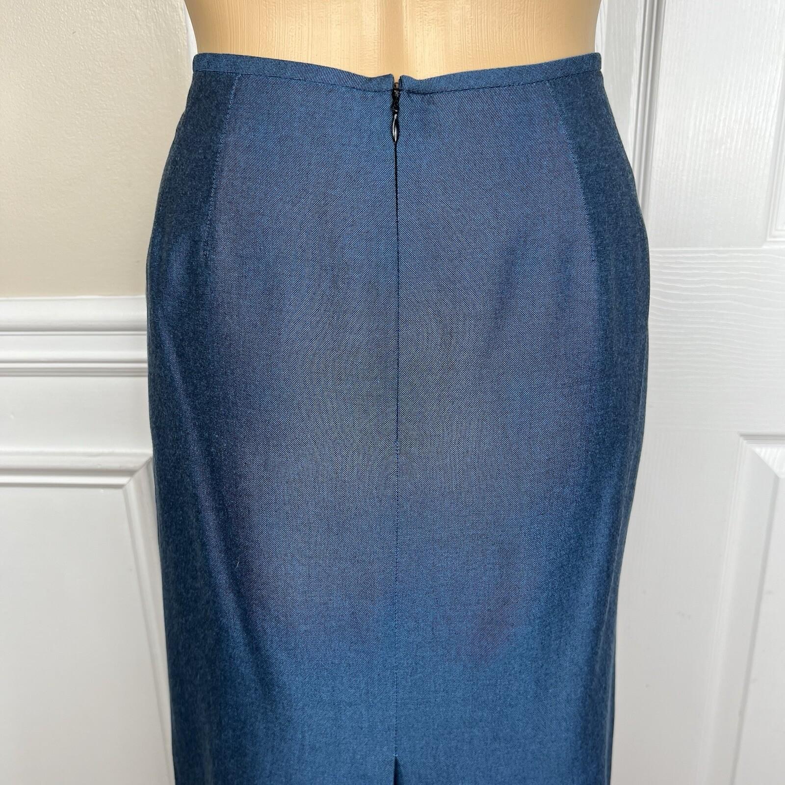 Kasper ASL Women Polyester Viscose Skirt Suit Size 10 Blue Short Sleeve 2PC
