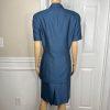 Kasper ASL Women Polyester Viscose Skirt Suit Size 10 Blue Short Sleeve 2PC