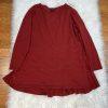 Eileen Fisher Women Merino Wool Size L Red Oversized Tunic Blouse High Low Hem