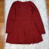 Eileen Fisher Women Merino Wool Size L Red Oversized Tunic Blouse High Low Hem