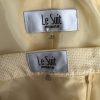 Le Suit Polyester Skirt Suit Size 18W Yellow Gold Collarless 3/4 Sleeves 2PC New