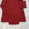 Eileen Fisher Women Merino Wool Size L Red Oversized Tunic Blouse High Low Hem