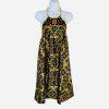 Arden B Silk Sleeveless Blouse Size L Black Gold Beaded Chain necklace Halter