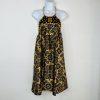 Arden B Silk Sleeveless Blouse Size L Black Gold Beaded Chain necklace Halter