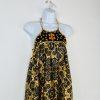 Arden B Silk Sleeveless Blouse Size L Black Gold Beaded Chain necklace Halter