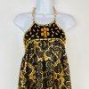 Arden B Silk Sleeveless Blouse Size L Black Gold Beaded Chain necklace Halter