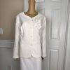 Danillo Women Polyester Skirt Suit Size 18W White Lined Collarless 2PC New