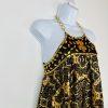 Arden B Silk Sleeveless Blouse Size L Black Gold Beaded Chain necklace Halter