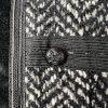 Anna Sui Wool Velour Hem Blazer Size 6 Stand Up Collar Black White Quiet Luxury
