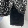 Anna Sui Wool Velour Hem Blazer Size 6 Stand Up Collar Black White Quiet Luxury