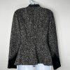 Anna Sui Wool Velour Hem Blazer Size 6 Stand Up Collar Black White Quiet Luxury