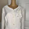 Danillo Women Polyester Skirt Suit Size 18W White Lined Collarless 2PC New
