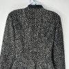 Anna Sui Wool Velour Hem Blazer Size 6 Stand Up Collar Black White Quiet Luxury