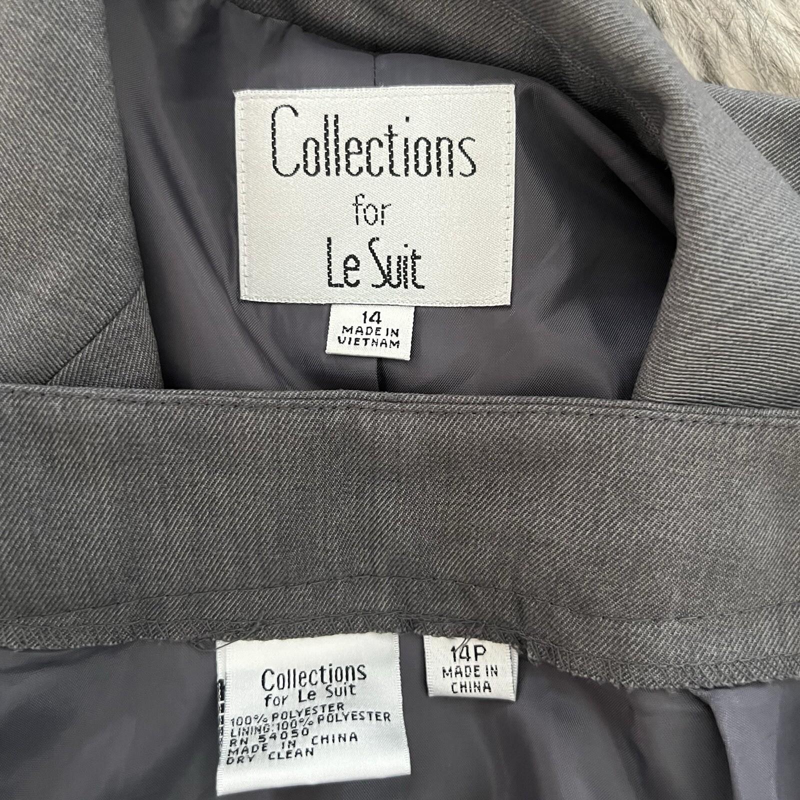Collections For le Suit Women Polyester Pant 14P  Suit 14 Gray Notch Collar 2PC