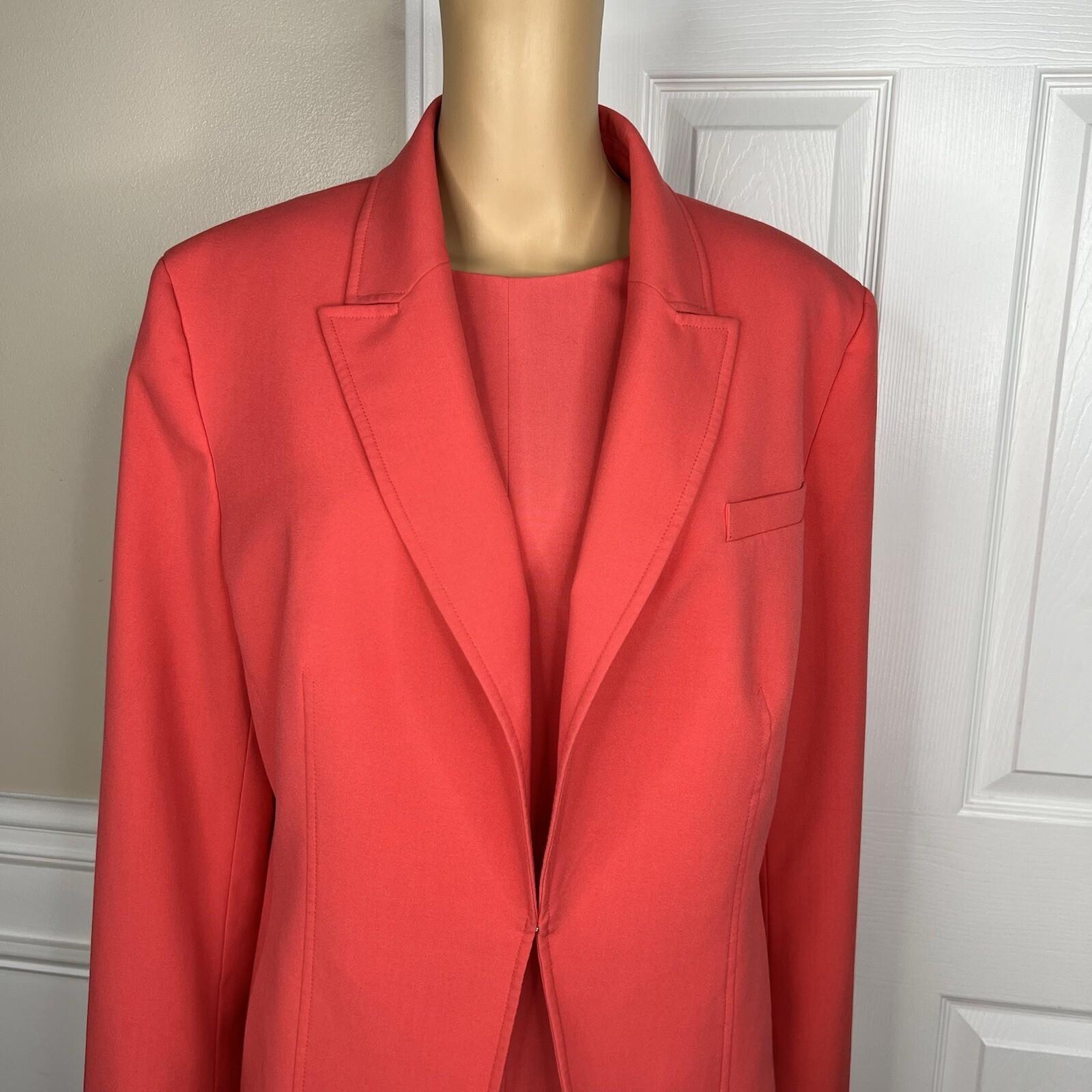 Nine West Polyester Spandex Dress Suit Size 16 Pink Lined Flared Cocktail 2PC