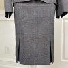 EVAN PICONE BLACK LABEL Gray Striped Polyester Pleated Lined Skirt Suit Size 8