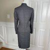 EVAN PICONE BLACK LABEL Gray Striped Polyester Pleated Lined Skirt Suit Size 8