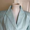 TERRY LEWIS Classic Luxuries Women 3/4 Sleeves Turquoise Leather Jacket Size S