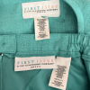 Liz Claiborne Women Polyester Skirt Suit Scarf Size 18 Green Collarless 3PC