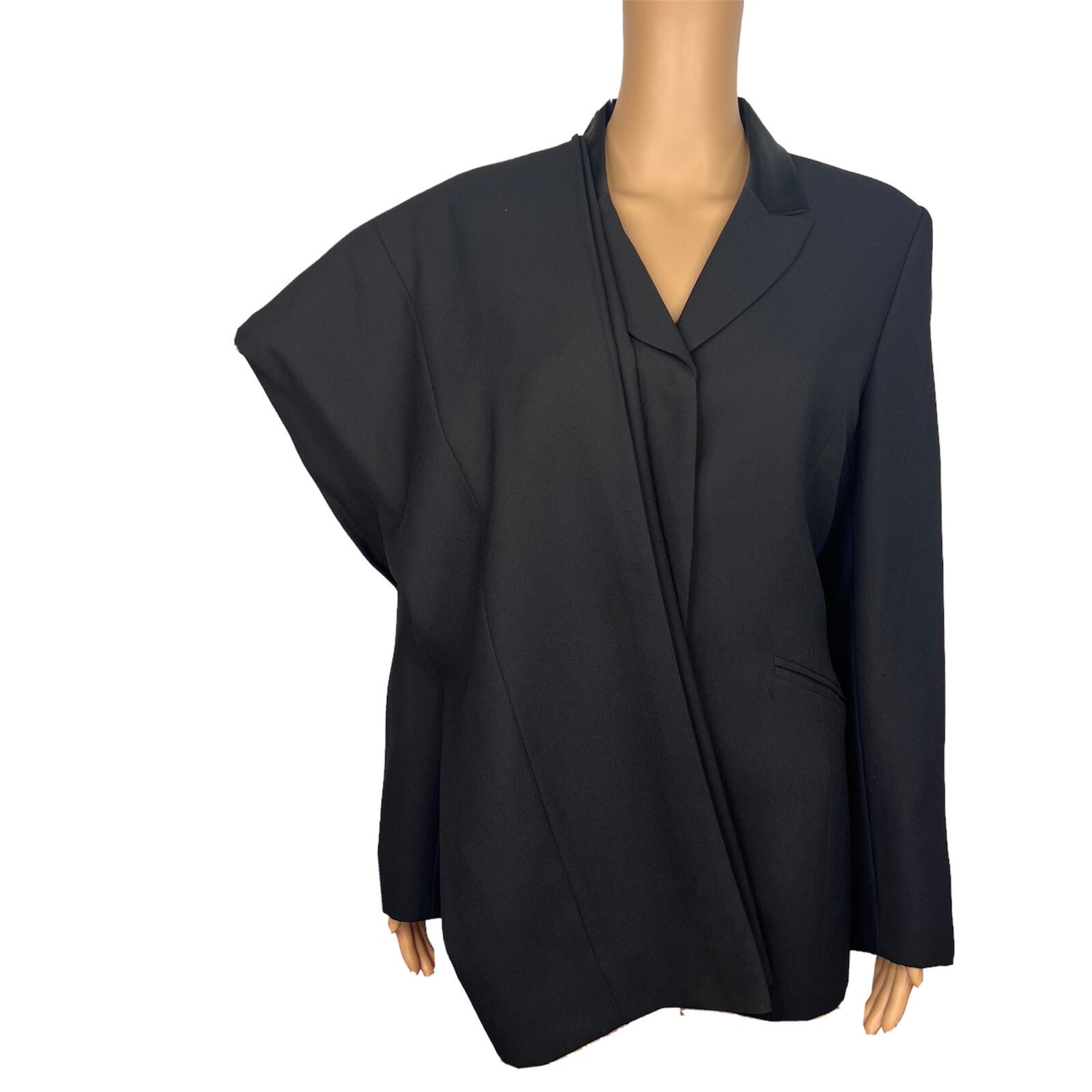 Le Suit Vintage Polyester Pant Suit Size 10 Black Tuxedo Lined Notch Collar 2PC