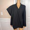Le Suit Vintage Polyester Pant Suit Size 10 Black Tuxedo Lined Notch Collar 2PC