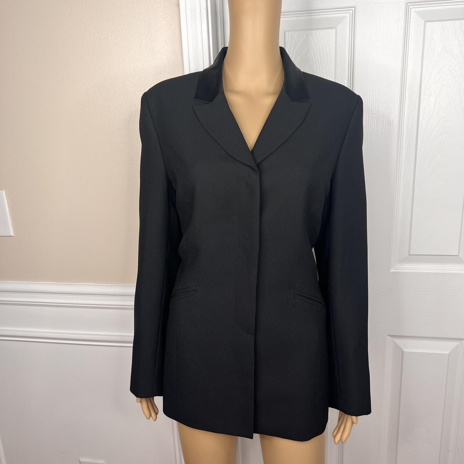 Le Suit Vintage Polyester Pant Suit Size 10 Black Tuxedo Lined Notch Collar 2PC