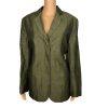 10-2019.jpg JONES WEAR 1PC Green Linen Rayon Lined Notch Collar Career Blazer Size 14