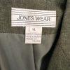10-2024.jpg JONES WEAR 1PC Green Linen Rayon Lined Notch Collar Career Blazer Size 14
