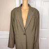 New CALVIN KLEIN Sage Green Polyester Stretch Blend Mid Length Blazer Size 22W