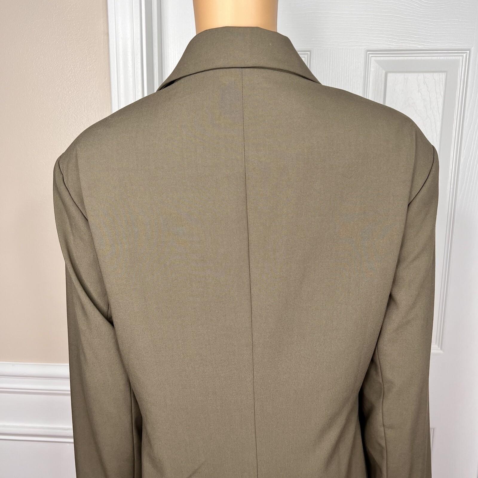 New CALVIN KLEIN Sage Green Polyester Stretch Blend Mid Length Blazer Size 22W