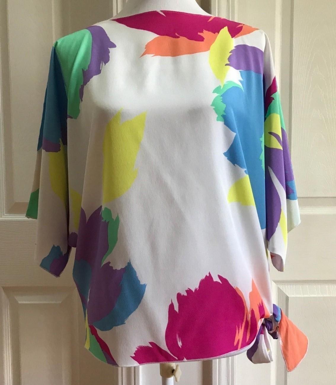 SIASIA New York  Beautiful Women Polyester Multicolor Blouse Size S