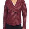 THE LIMITED Suede Faux Leather Oxblood Pleather Pieced Jacket Coat Size M