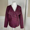 THE LIMITED Suede Faux Leather Oxblood Pleather Pieced Jacket Coat Size M