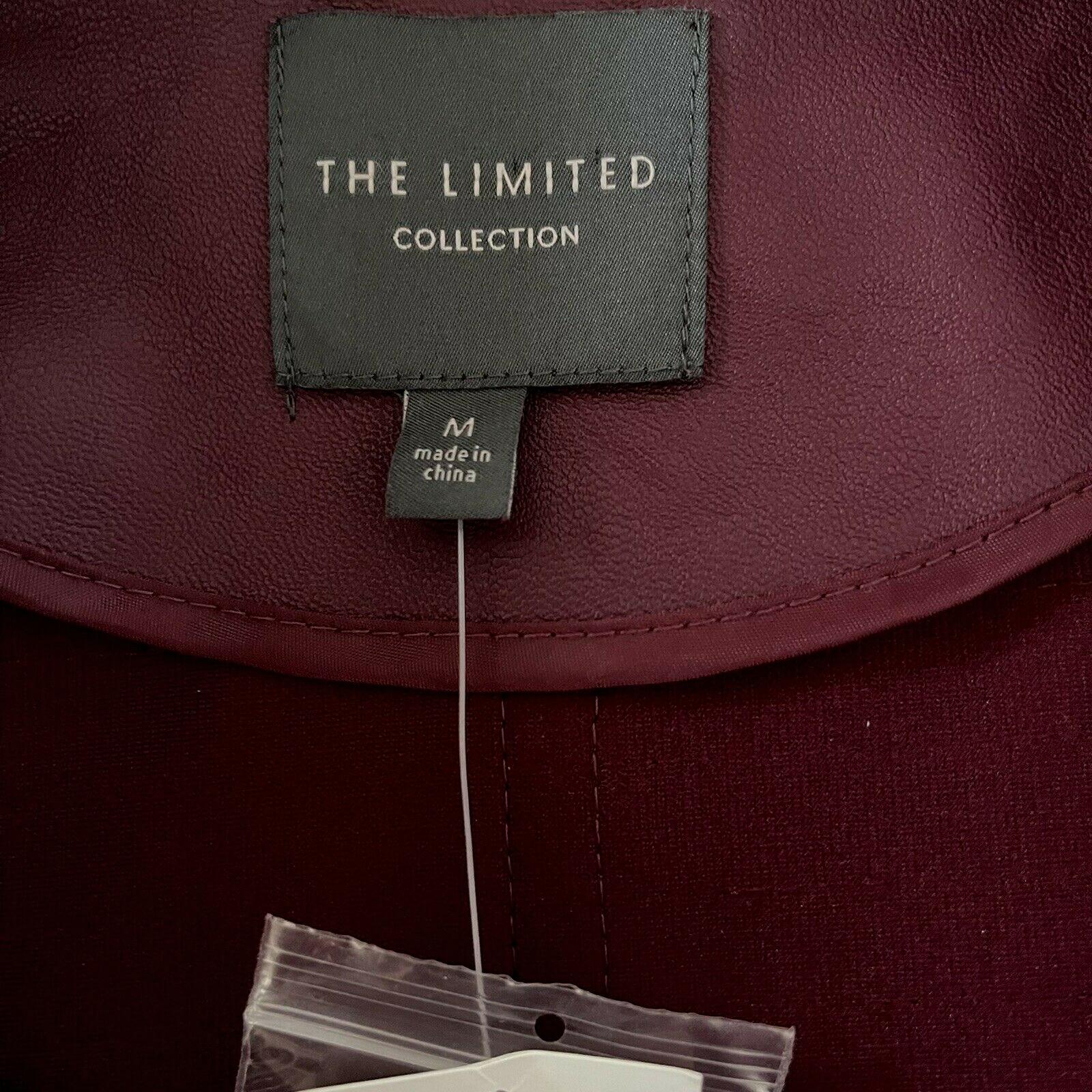 THE LIMITED Suede Faux Leather Oxblood Pleather Pieced Jacket Coat Size M