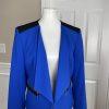NINE WEST Collarless Blue Black Polyester Viscose Elastane Lined Blazer Size 12