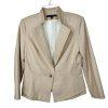 White House Black Market Rayon Stretch Blend Blazer Size 6 Beige Tier collar