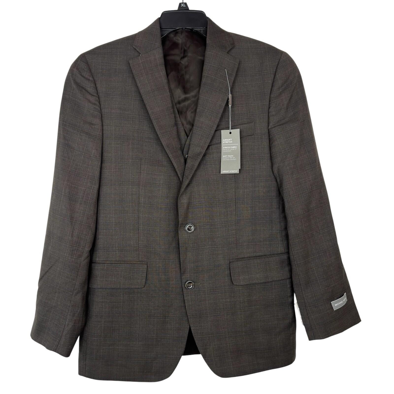 MICHAEL KORS Wool Natural Stretch Blazer Vest Set 37R Luxurious Comfort 2PC New
