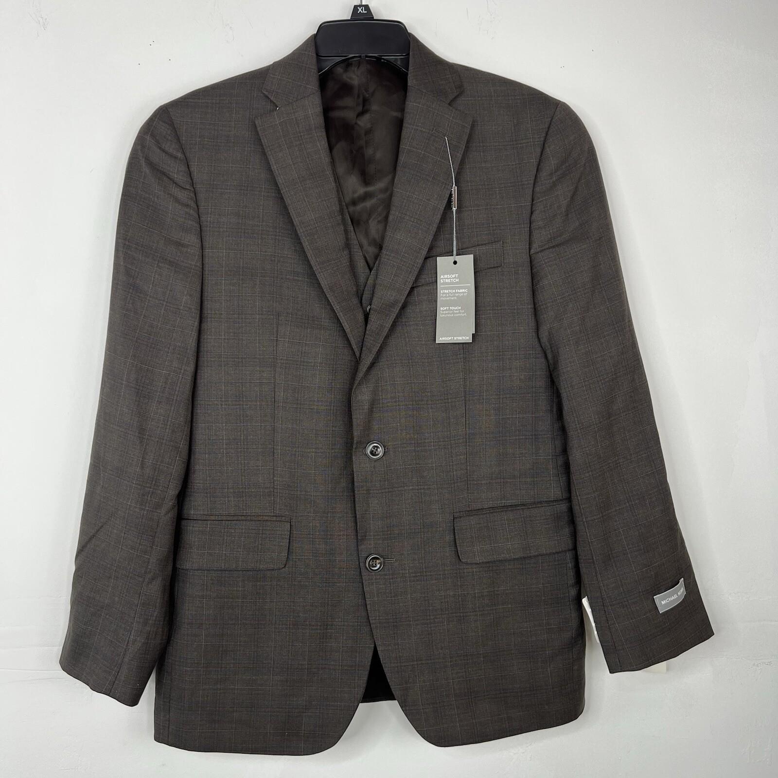 MICHAEL KORS Wool Natural Stretch Blazer Vest Set 37R Luxurious Comfort 2PC New