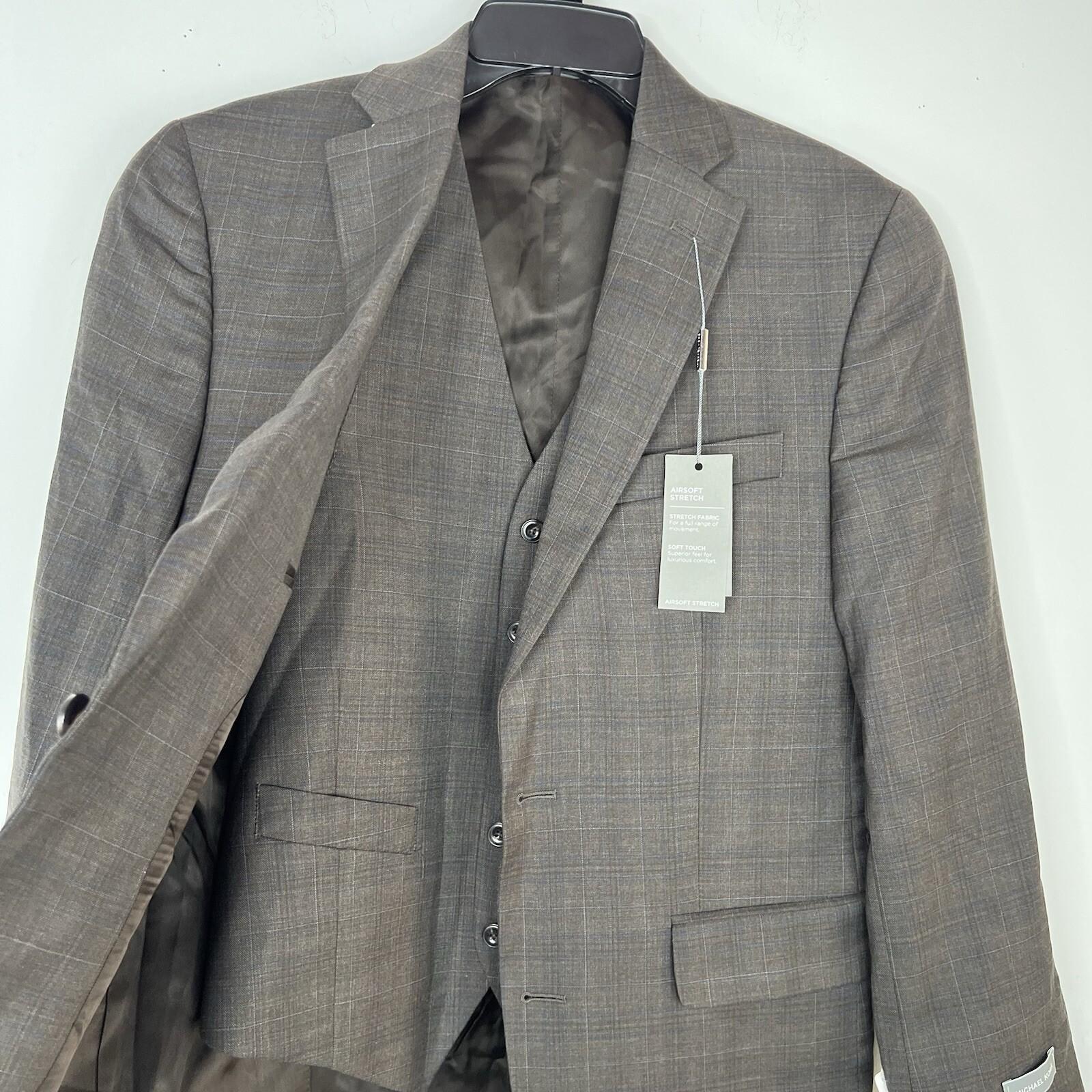 MICHAEL KORS Wool Natural Stretch Blazer Vest Set 37R Luxurious Comfort 2PC New