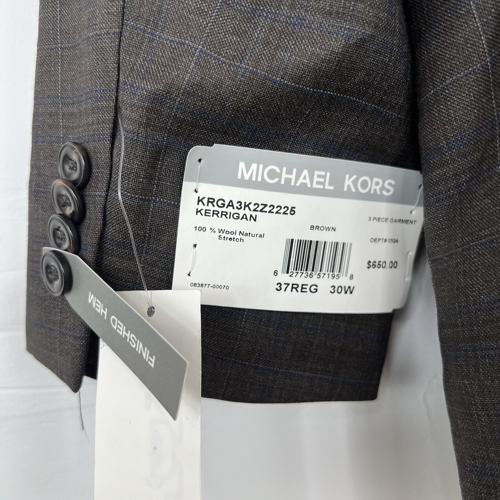MICHAEL KORS Wool Natural Stretch Blazer Vest Set 37R Luxurious Comfort 2PC New