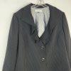 Tahari ASL Polyester Rayon Skirt Suit Size 22W Black Striped Ruffle Collar 2PC