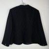 Tahari ASL Polyester Rayon Skirt Suit Size 22W Black Striped Ruffle Collar 2PC