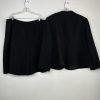 Tahari ASL Polyester Rayon Skirt Suit Size 22W Black Striped Ruffle Collar 2PC