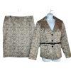 Sharagano Polyester Metallic Skirt Suit Size 16W Gray Floral Belted Cocktail 2PC