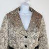 Sharagano Polyester Metallic Skirt Suit Size 16W Gray Floral Belted Cocktail 2PC